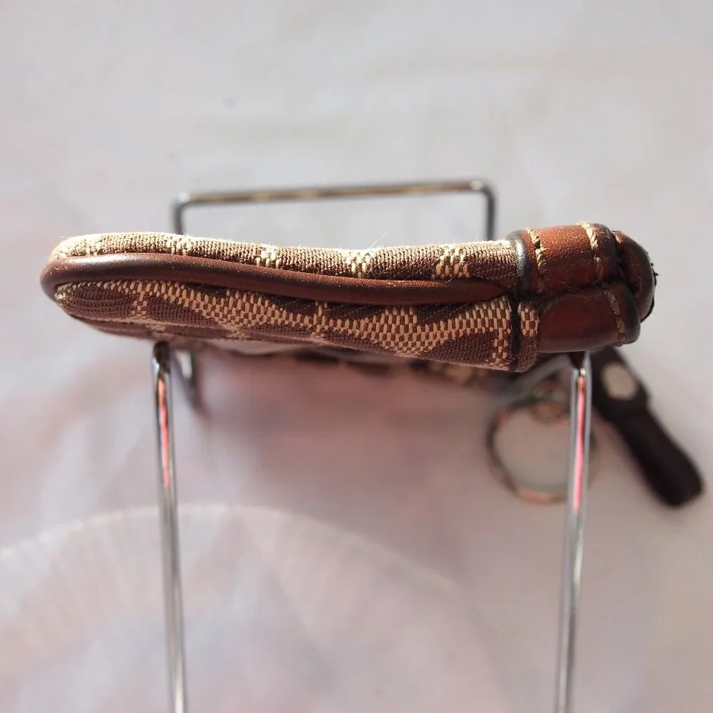 Fossil Signature Brown Zip Cardholder/Keychain, Y2k